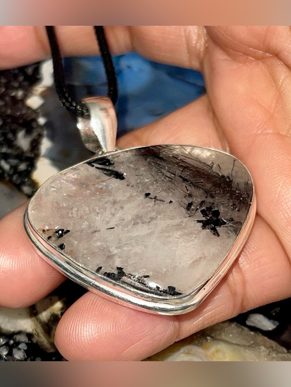Red Schrol Rutile Quartz Pendant 2 1/4”